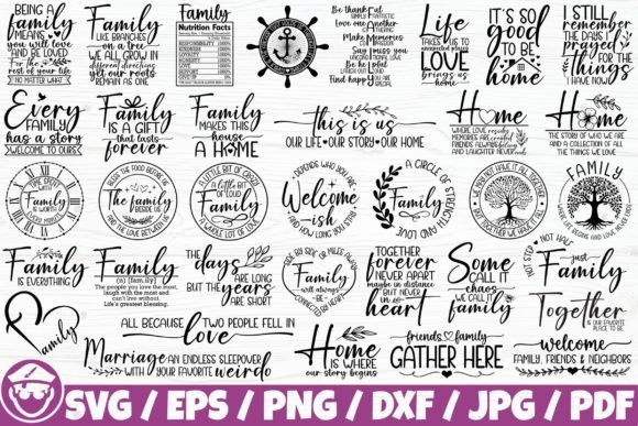 Download Family Life / Home Quotes X35 BUNDLE - Family Collection
